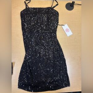 Elegant Black Sequin Dress